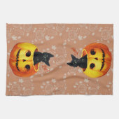 Linge De Cuisine Chat d'Halloween en Citrouille (Horizontal)