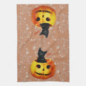 Linge De Cuisine Chat d'Halloween en Citrouille (Vertical)