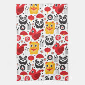 Linge De Cuisine Chat, dragon, et panda chanceux de la Chine (Vertical)