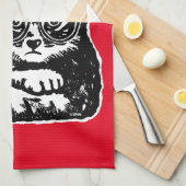 Linge De Cuisine Chat drôle motivé par le café (Quart Plié)