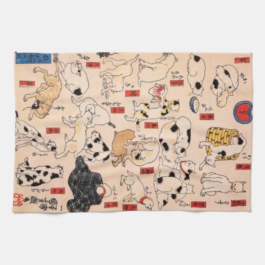 Linge De Cuisine Chat d'Utagawa Kuniyoshi (Horizontal)