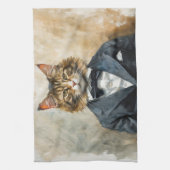 Linge De Cuisine Chat en costume (Vertical)