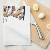 Linge De Cuisine Chat en mode d'économie d'énergie (Quart Plié)