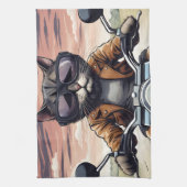 Linge De Cuisine Chat en moto (Vertical)