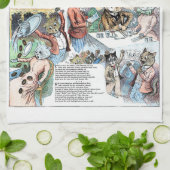 Linge De Cuisine Chat en tant que serveur, Louis Wain (Plié)