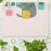 Linge De Cuisine Chat entre Plantes drôle (Plié)