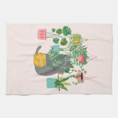 Linge De Cuisine Chat entre Plantes drôle (Horizontal)