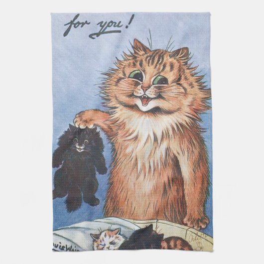 Linge De Cuisine Chat et chatons, Louis Wain (Vertical)