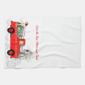 Linge De Cuisine Chat et chien ont attrapé l'arbre de Noël (Horizontal)