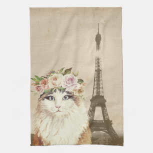 Linge De Cuisine Chat et Eiffel