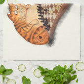 Linge De Cuisine Chat et souris Jouer aux échecs Dessin drôle (Plié)