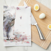 Linge De Cuisine Chat Fleur de Cerisier et Papillons (10) (Quart Plié)