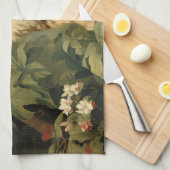 Linge De Cuisine Chat forestier en feuillage luxuriant (Quart Plié)