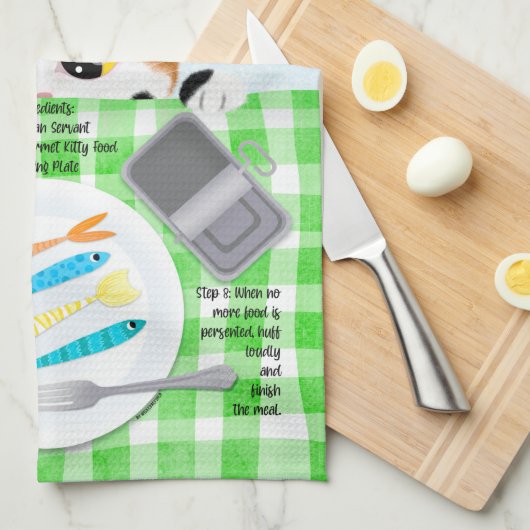 Linge De Cuisine Chat Funny Calico (Quart Plié)