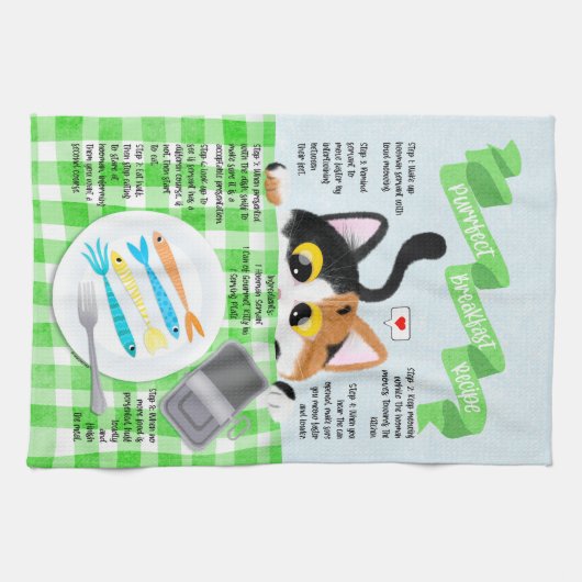 Linge De Cuisine Chat Funny Calico (Horizontal)