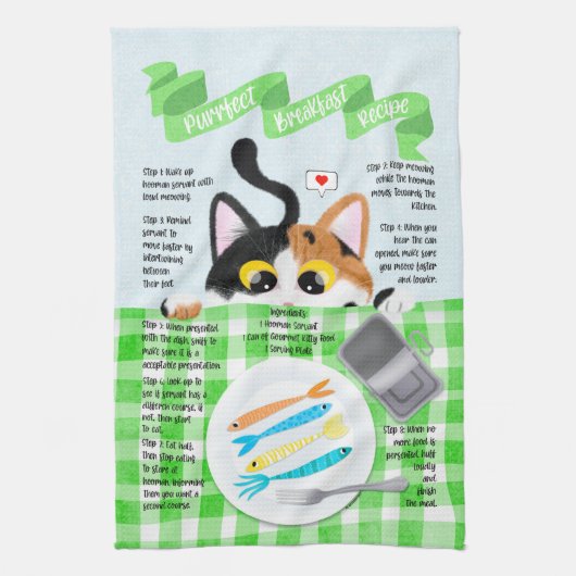 Linge De Cuisine Chat Funny Calico (Vertical)