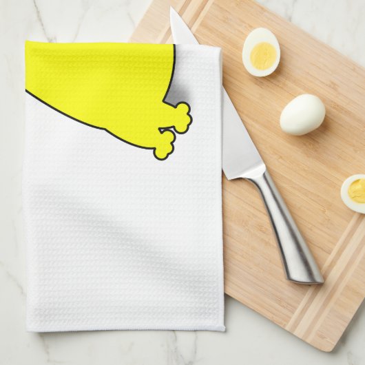 Linge De Cuisine Chat gras jaune (Quart Plié)