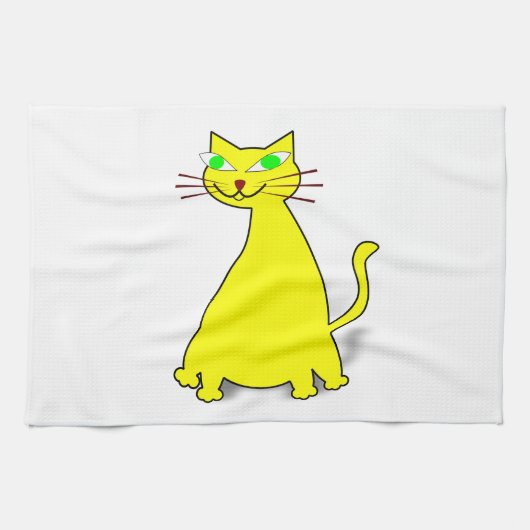 Linge De Cuisine Chat gras jaune (Horizontal)