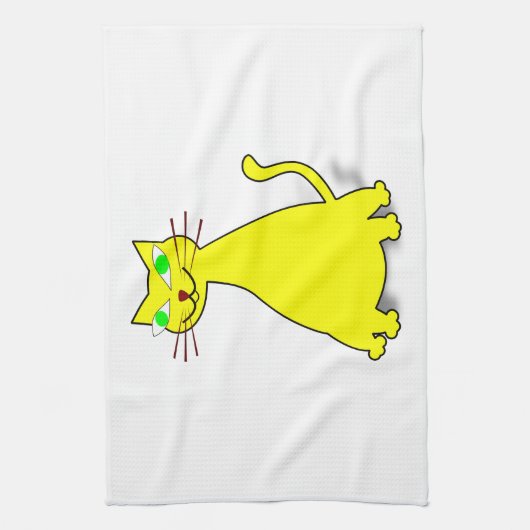 Linge De Cuisine Chat gras jaune (Vertical)
