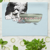 Linge De Cuisine Chat Gris Indépendant Tabby Bleu Mignon Drôle (Plié)