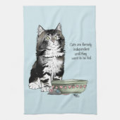 Linge De Cuisine Chat Gris Indépendant Tabby Bleu Mignon Drôle (Vertical)