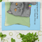 Linge De Cuisine Chat gris ours en peluche (Plié)