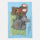 Linge De Cuisine Chat gris ours en peluche (Vertical)