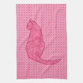 Linge De Cuisine Chat japonais - Fuchsia Pink Batik (Vertical)