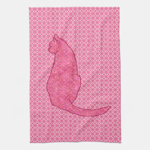 Linge De Cuisine Chat japonais - Fuchsia Pink Batik