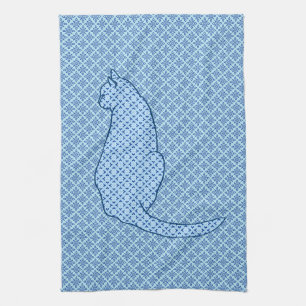 Linge De Cuisine Chat japonais - Kimono bleu