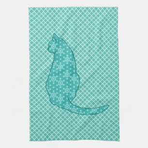 Linge De Cuisine Chat japonais - Kimono turquoise