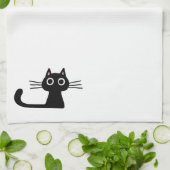 Linge De Cuisine Chat Kitty Noir mignon | Grand Kitten (Plié)