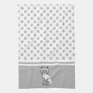 Linge De Cuisine Chat Lilac Point Tabby Birman / Ragdoll Mignon & P