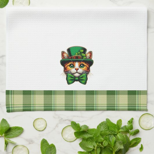 Linge De Cuisine Chat mignon/chaton Saint Patrick's Day (Plié)