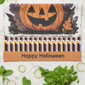 Linge De Cuisine Chat mignon citrouille Halloween (Plié)