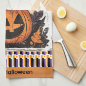 Linge De Cuisine Chat mignon citrouille Halloween (Quart Plié)