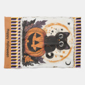 Linge De Cuisine Chat mignon citrouille Halloween (Horizontal)