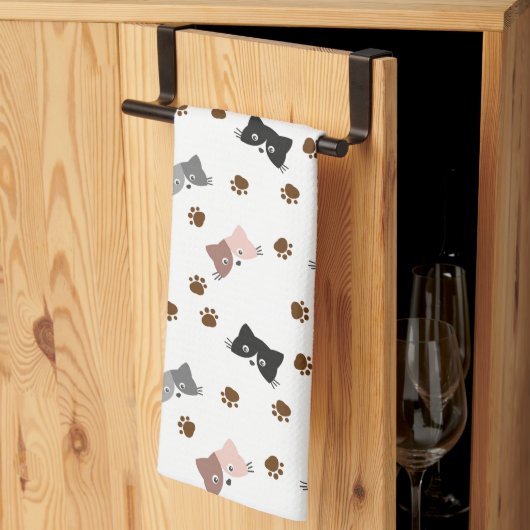 Linge De Cuisine Chat mignon et pattes    (Pliage en tiers)