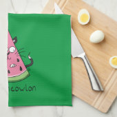 Linge De Cuisine Chat mignon pastèque drôle pour enfants (Quart Plié)