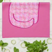 Linge De Cuisine Chat moderne du milieu du siècle, Fuchsia et rose  (Plié)