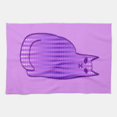 Linge De Cuisine Chat moderne du milieu du siècle, orchidée et viol (Horizontal)