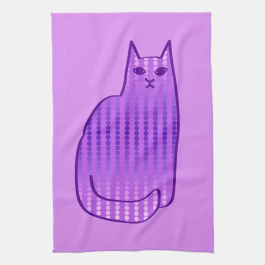 Linge De Cuisine Chat moderne du milieu du siècle, orchidée et viol (Vertical)