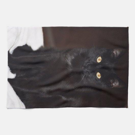 Linge De Cuisine Chat noir (Horizontal)