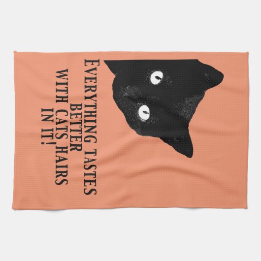 Linge De Cuisine Chat noir (Horizontal)