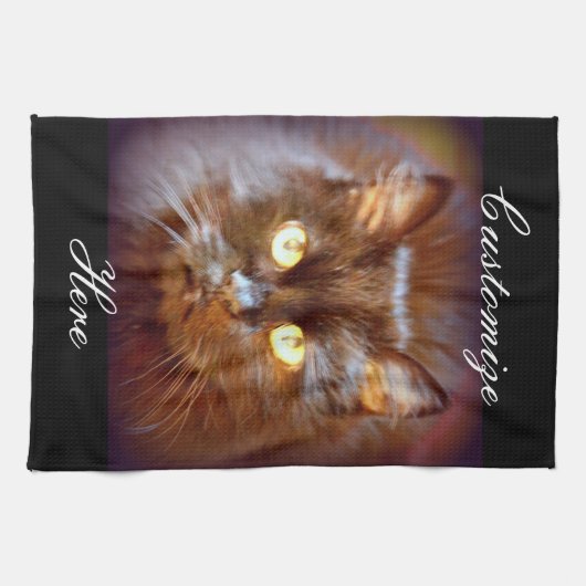 Linge De Cuisine chat noir (Horizontal)