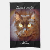 Linge De Cuisine chat noir (Vertical)