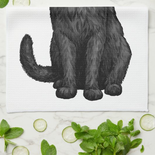 Linge De Cuisine chat noir (Plié)