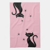 Linge De Cuisine Chat noir 1950, rose (Vertical)