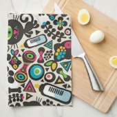 Linge De Cuisine Chat noir à un oeil (Quart Plié)