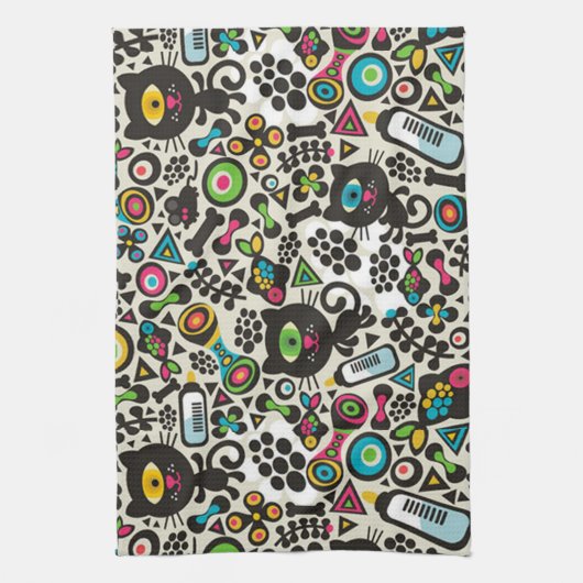 Linge De Cuisine Chat noir à un oeil (Vertical)